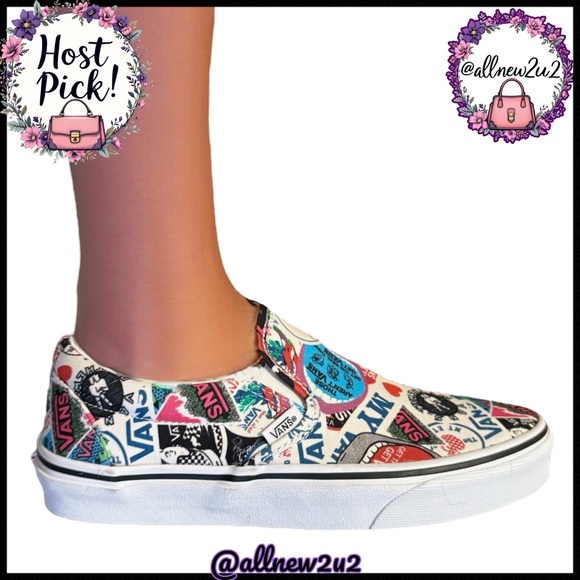 New Vans Rainbow Special Edition Graphic Slip-On Sneakers - Picture 3 of 8